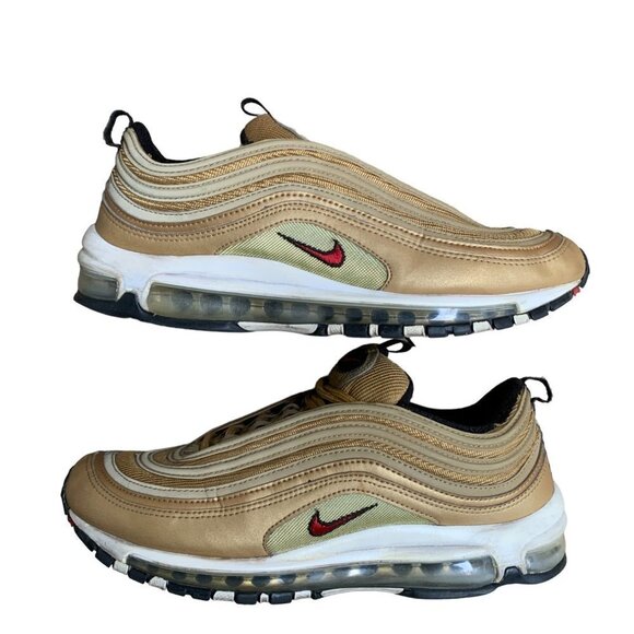 Rare 2017 Nike Air Max 97 OG QS Metallic Gold Size 9.5 - Picture 4 of 12